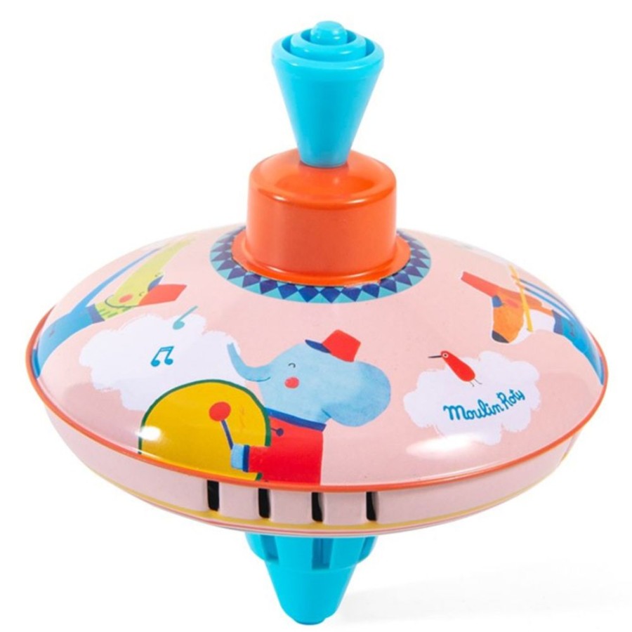 Moulin Roty Mes Premiers Jouets | Petite Toupie Fanfare - Les Jouets Metal