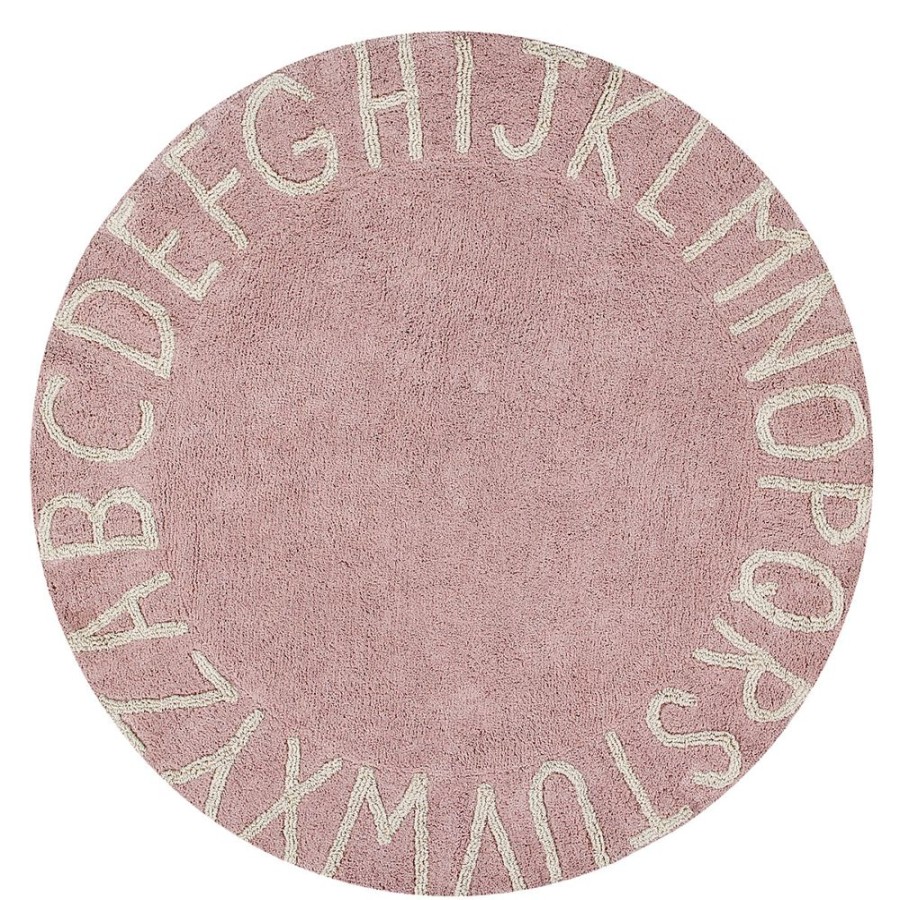 Lorena Canals Decoration | Tapis Lavable Abc Rose Et Blanc - O 150 Cm