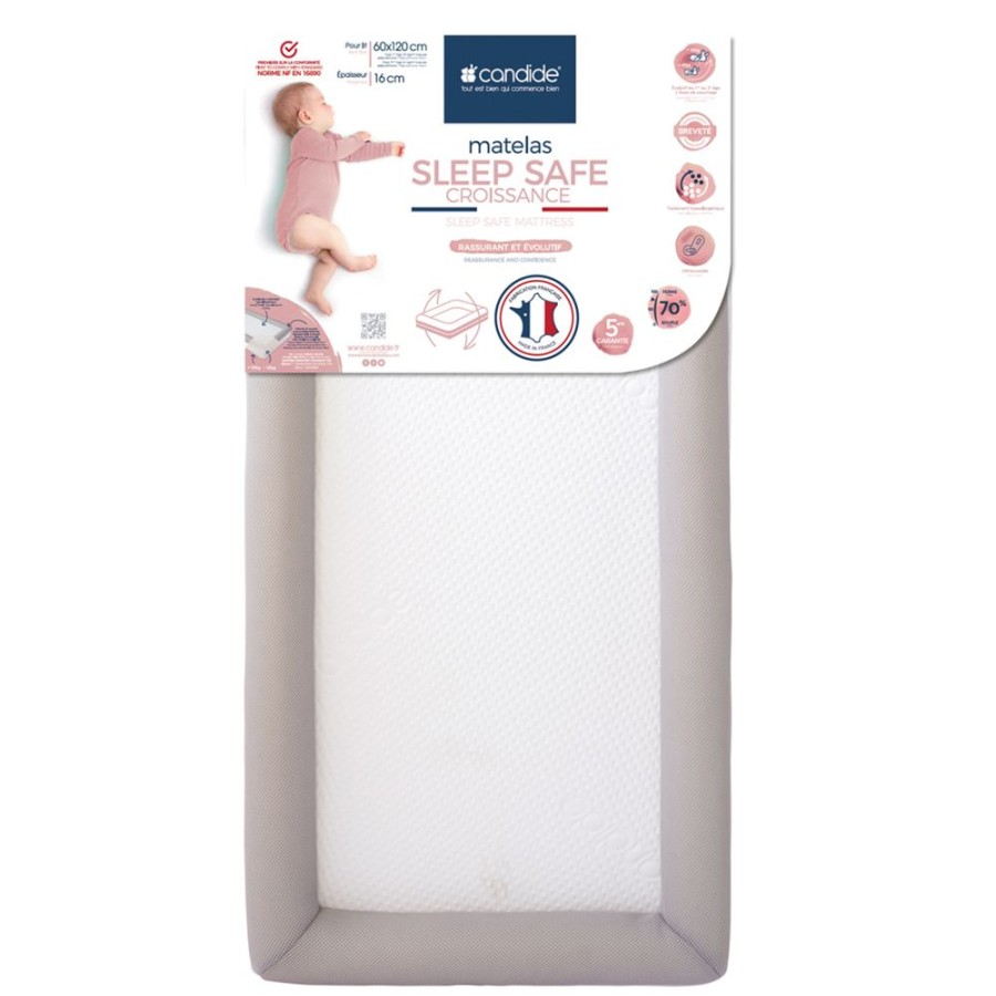 Candide Literie Bebe | Matelas Sleep Safe - 60 X 120 Cm