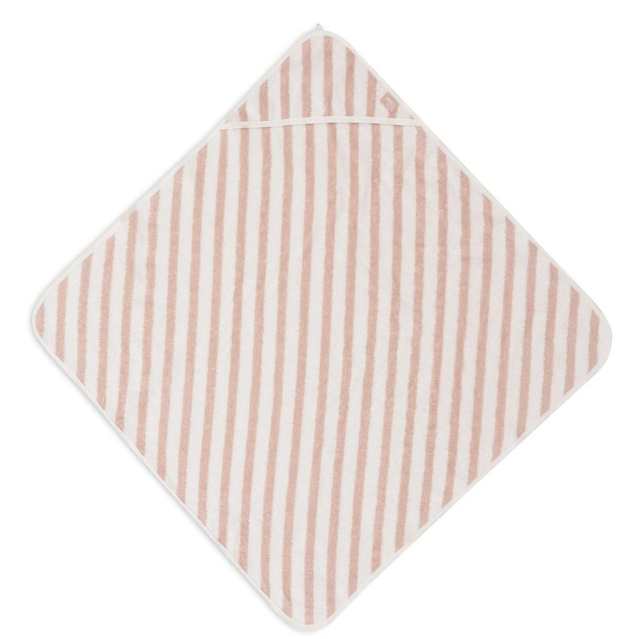 Jollein Sortie De Bain Personnalisee | Cape De Bain - Stripe Wild Rose