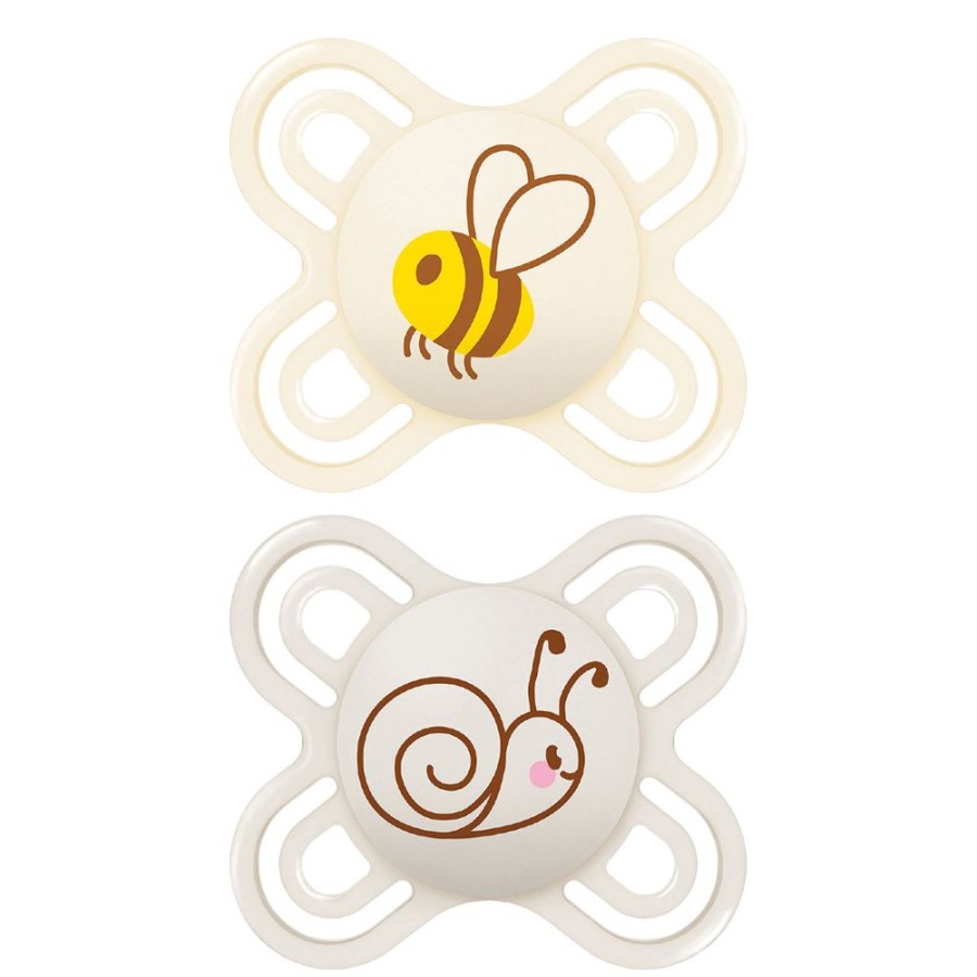 MAM Succion | Lot De 2 Sucettes Perfect Abeille Et Escargot - 0/2 Mois