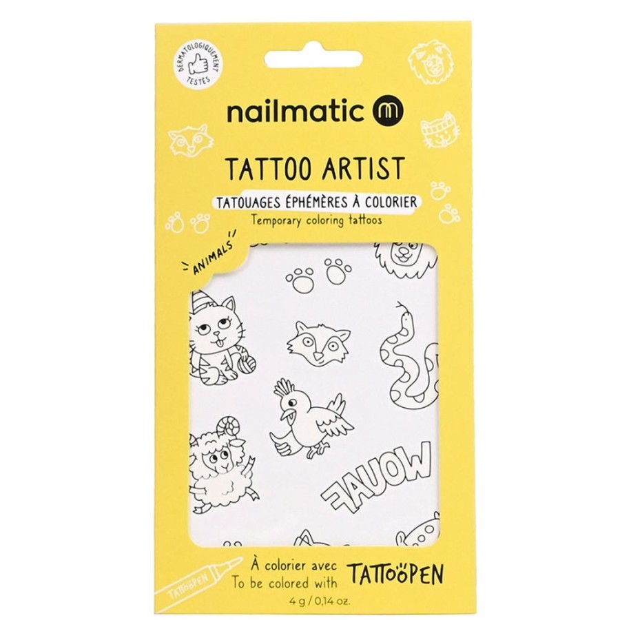 Nailmatic Deguisement & Maquillage | Planche De Tatouages A Colorier - Animaux