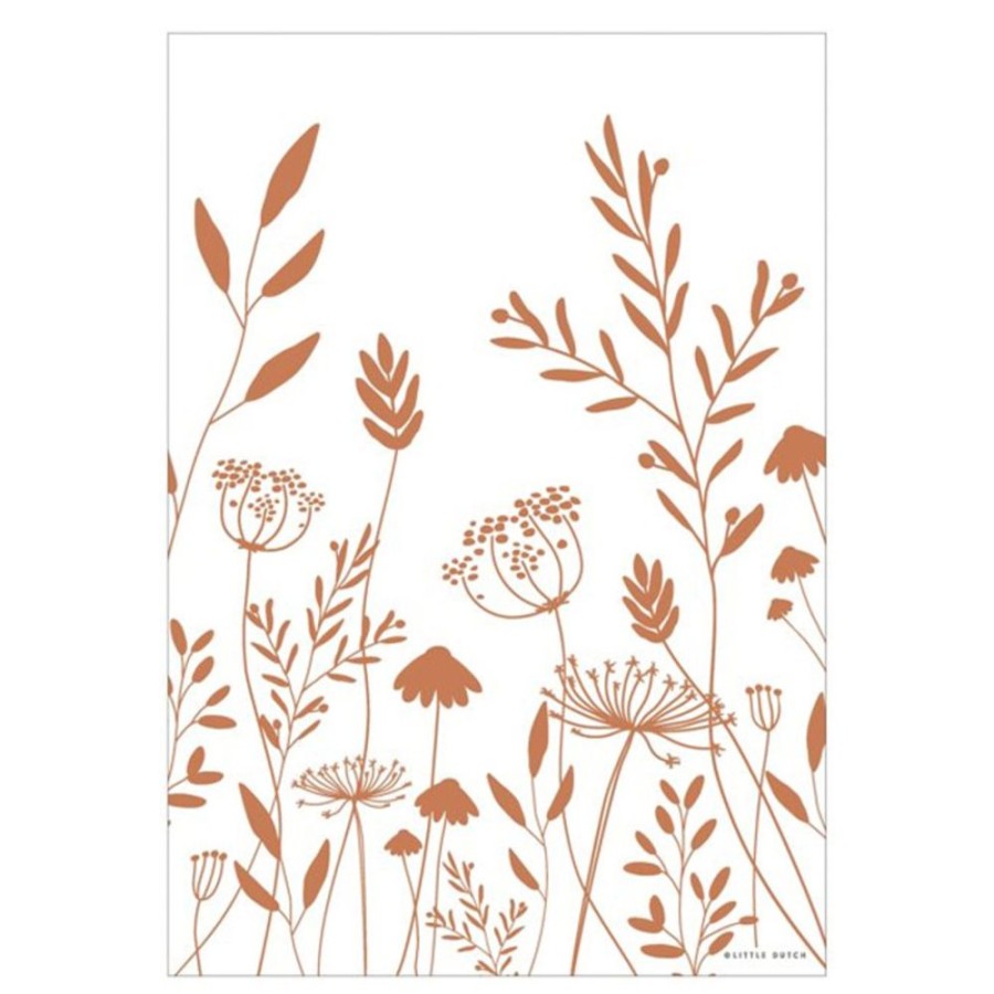 Little Dutch Decoration | Poster Reversible Wild Flowers - Rust