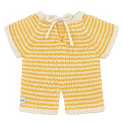 WE ARE GOMMU Mes Premiers Jouets | Combinaison Bebe Gommu - Rayures Jaune
