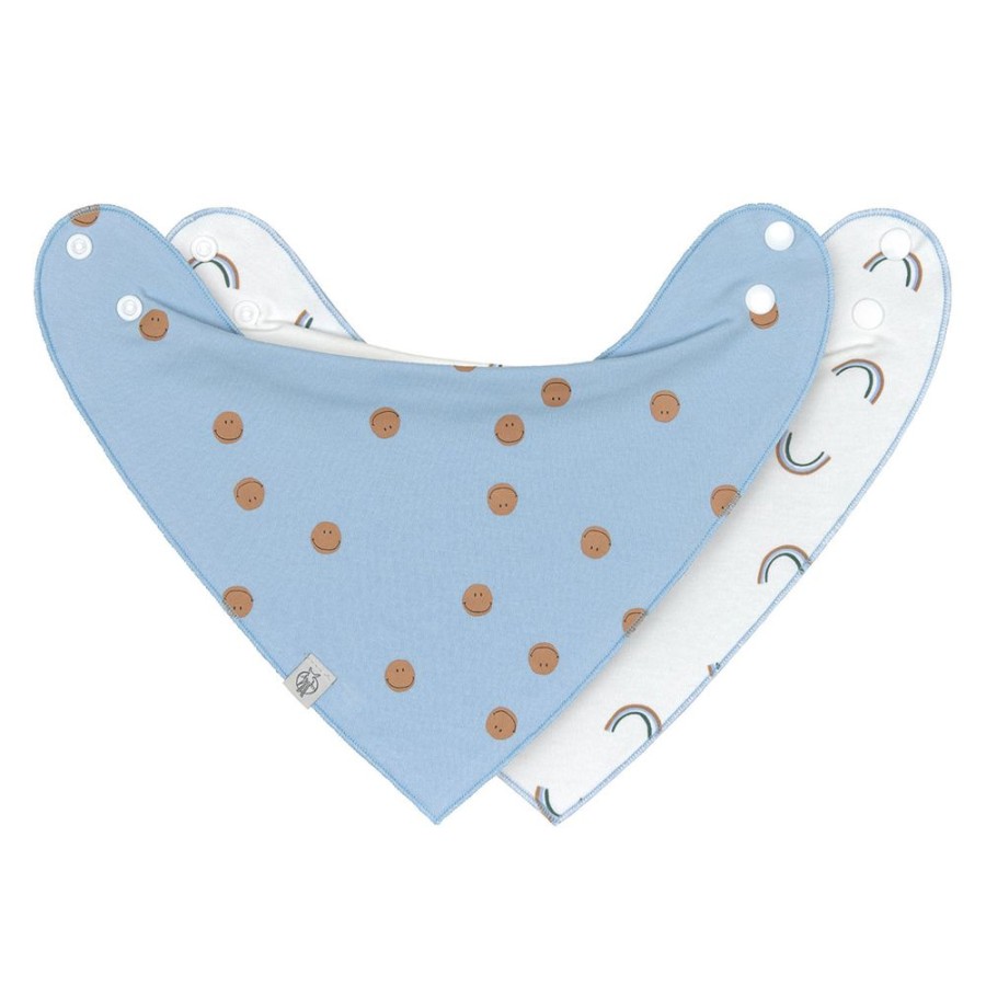 LÄSSIG Bavoir | Lot De 2 Bavoirs Bandana Happy Rascals Smile - 0/24 Mois