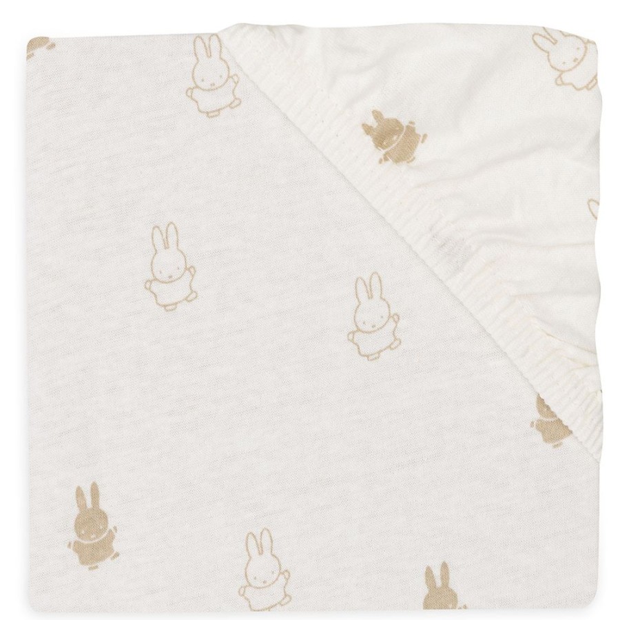 Jollein Literie Bebe | Drap Housse Jersey Happy Miffy Nougat - 60 X 120 Cm