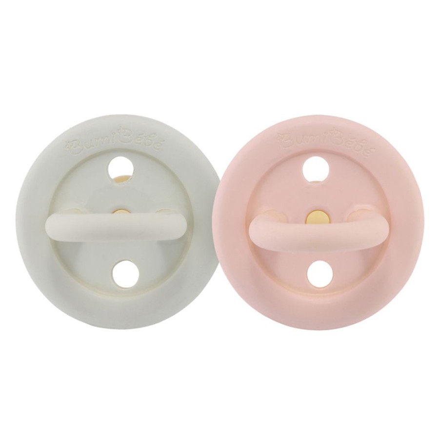 HEVEA Succion | Lot De 2 Tetines Rondes Bumi Bebe Rose & Sage - 0/3 Mois