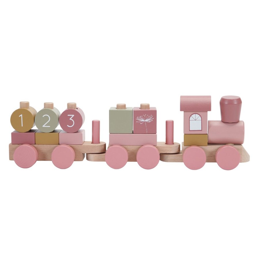 Little Dutch Mes Premiers Jouets | Train A Blocs Wild Flowers