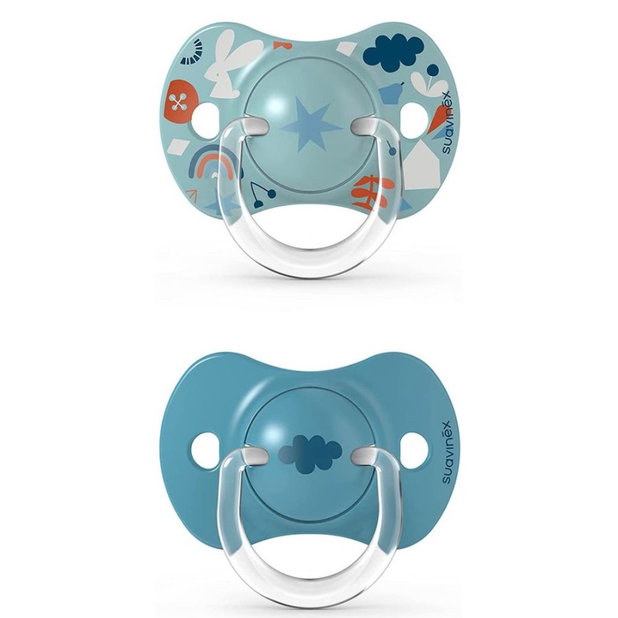 Suavinex Succion | Lot De 2 Sucettes Symetriques Sx Pro Into The Forest Bleu - 6/18 Mois
