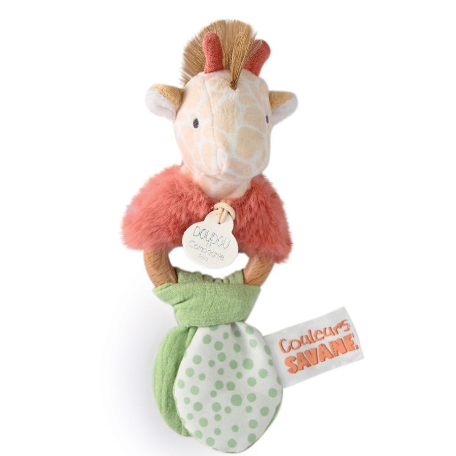 Doudou et Compagnie Hochet | Hochet Girafe Couleurs Savane