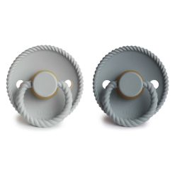 Frigg Succion | Lot De 2 Tetines Rope Caoutchouc French Gray & Silver Gray - 0/6 Mois