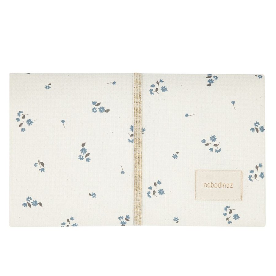 Nobodinoz Matelas Et Housse A Langer | Matelas A Langer Impermeable Mozart - Lily Blue