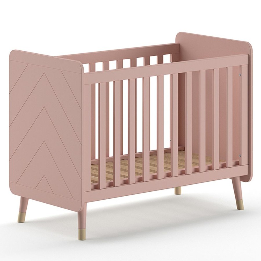 JAXX Meuble Bebe | Lit Bebe Reglable Terra Pink - 60 X 120 Cm