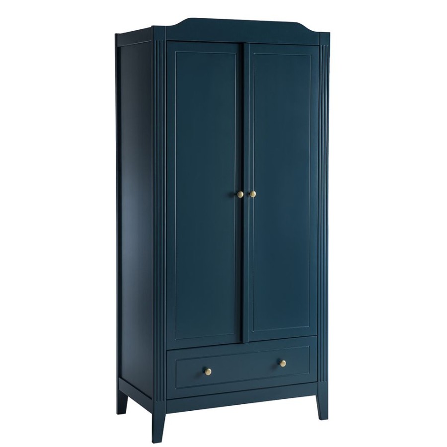 Maison Charlotte Meuble Bebe | Armoire 2 Portes Opera - Bleu Prestige