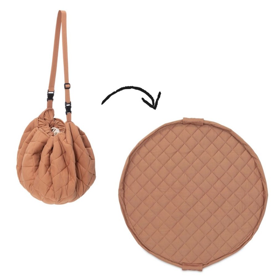 Play&Go Rangement | Sac A Jouets Et Tapis De Jeux Coton Bio - Tawny Brown