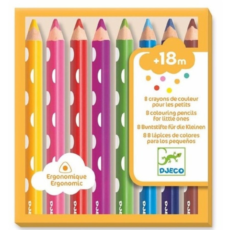 Djeco Loisirs Creatifs | Lot De 8 Crayons De Couleurs Pour Les Petits