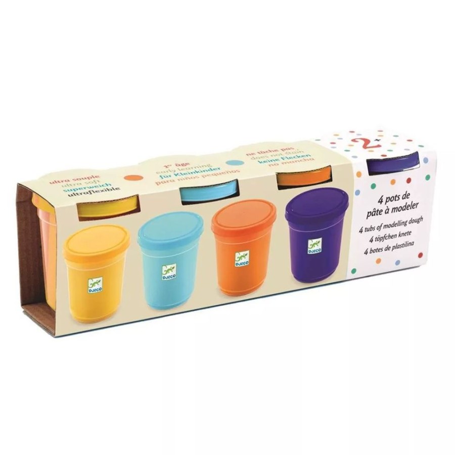 Djeco Loisirs Creatifs | Lot De 4 Pots De Pate A Modeler - Nature