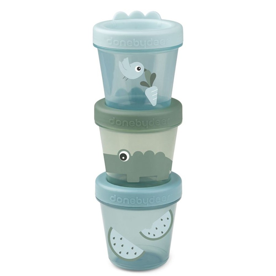 Done by Deer Repas | Lot De 3 Pots De Conservation - Croco Vert