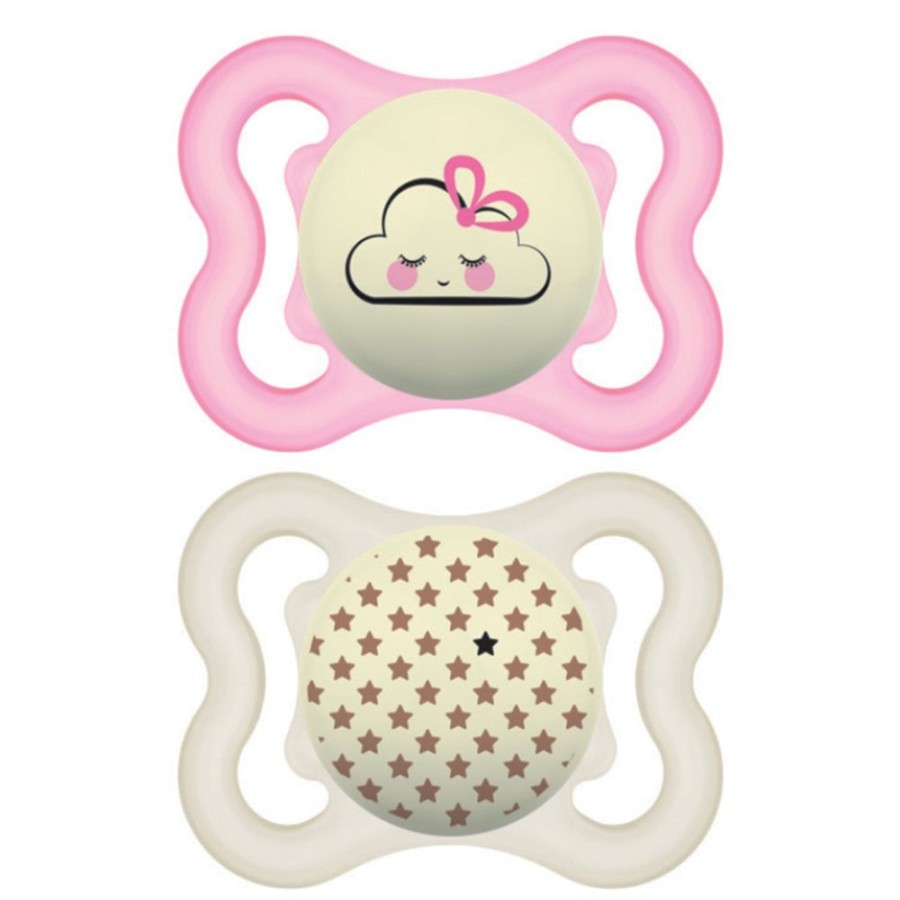 MAM Succion | Lot De 2 Sucettes Supreme Nuit Rose - 2/6 Mois