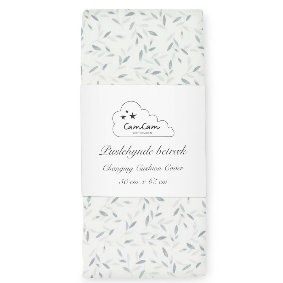Camcam Copenhagen Matelas Et Housse A Langer | Housse De Matelas A Langer - Green Leaves