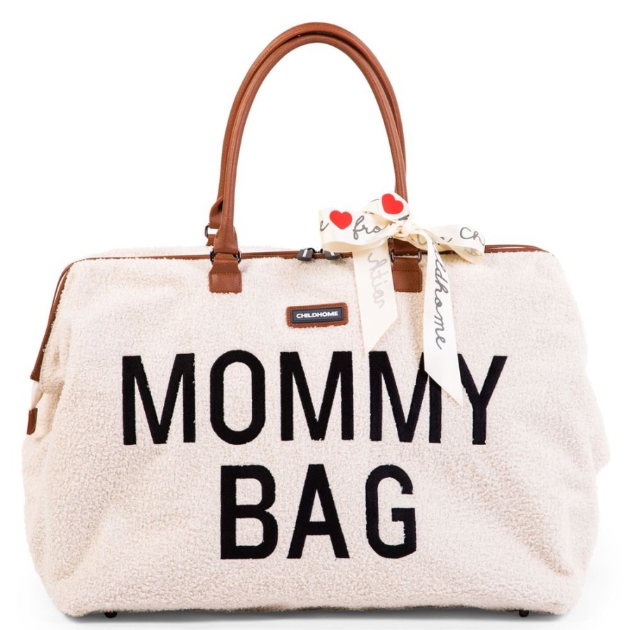 Childhome Sac A Langer | Mommy Bag Large - Teddy Ecru