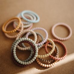 mushie Hygiene & Soin | Lot De 3 Bracelets De Dentition - Linen Peony & Pale Pink