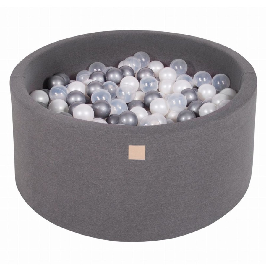 MeowBaby Mes Premiers Jouets | Piscine A Balles Ronde + 300 Balles Abt - Anthracite